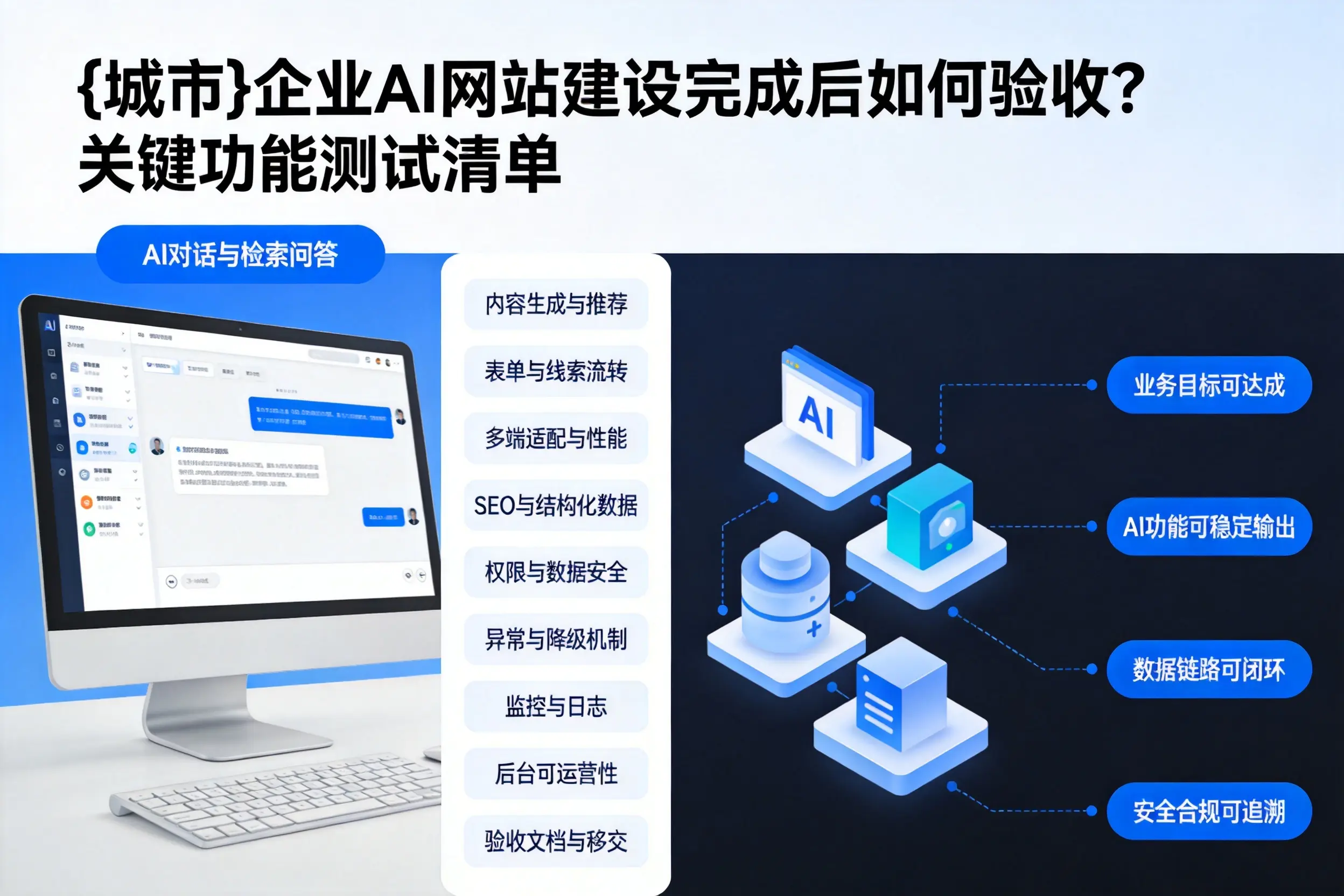 铜仁企业AI网站建设完成后如何验收?关键功能测试清单
