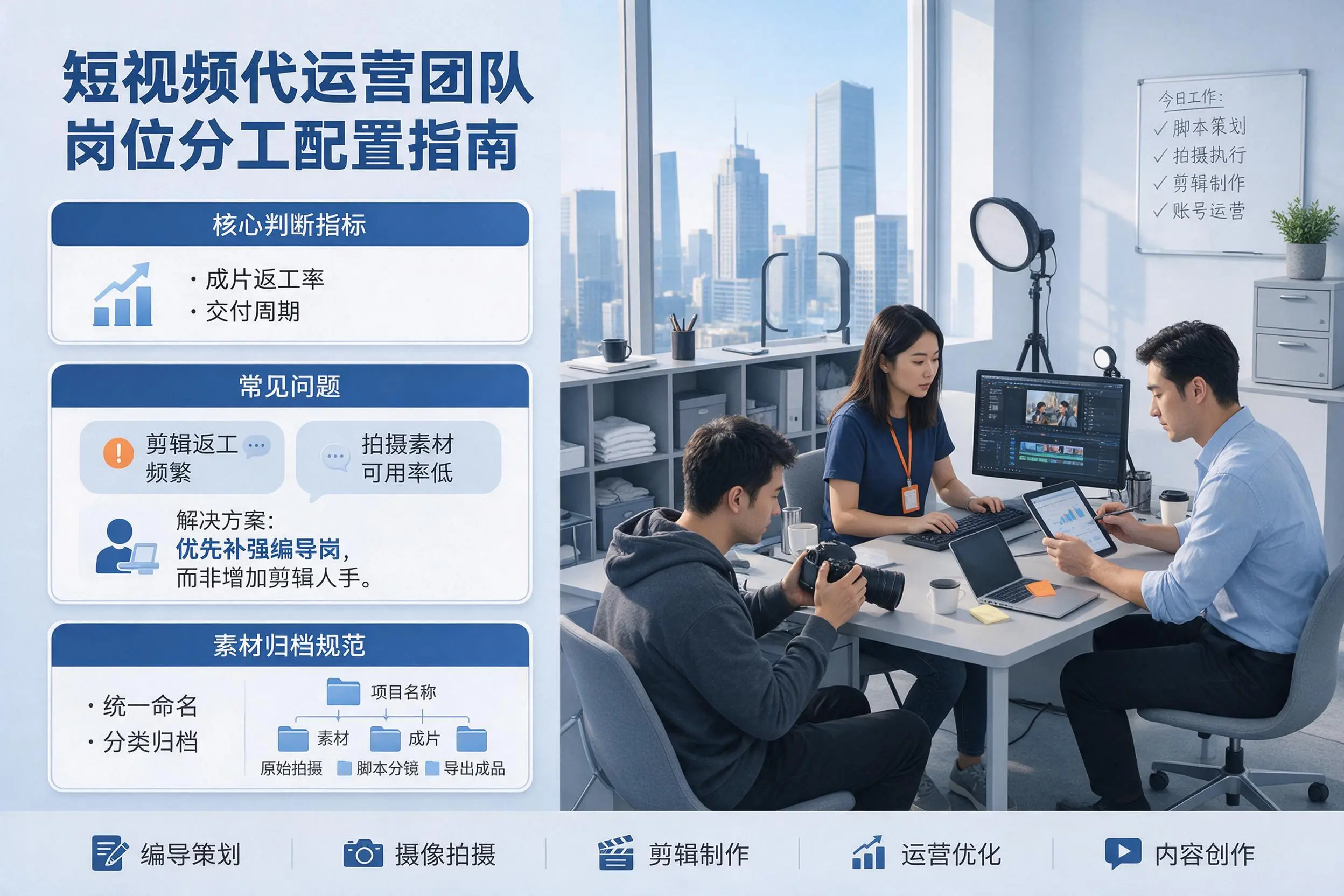 短视频代运营团队如何配置？铜仁企业岗位分工科普说明