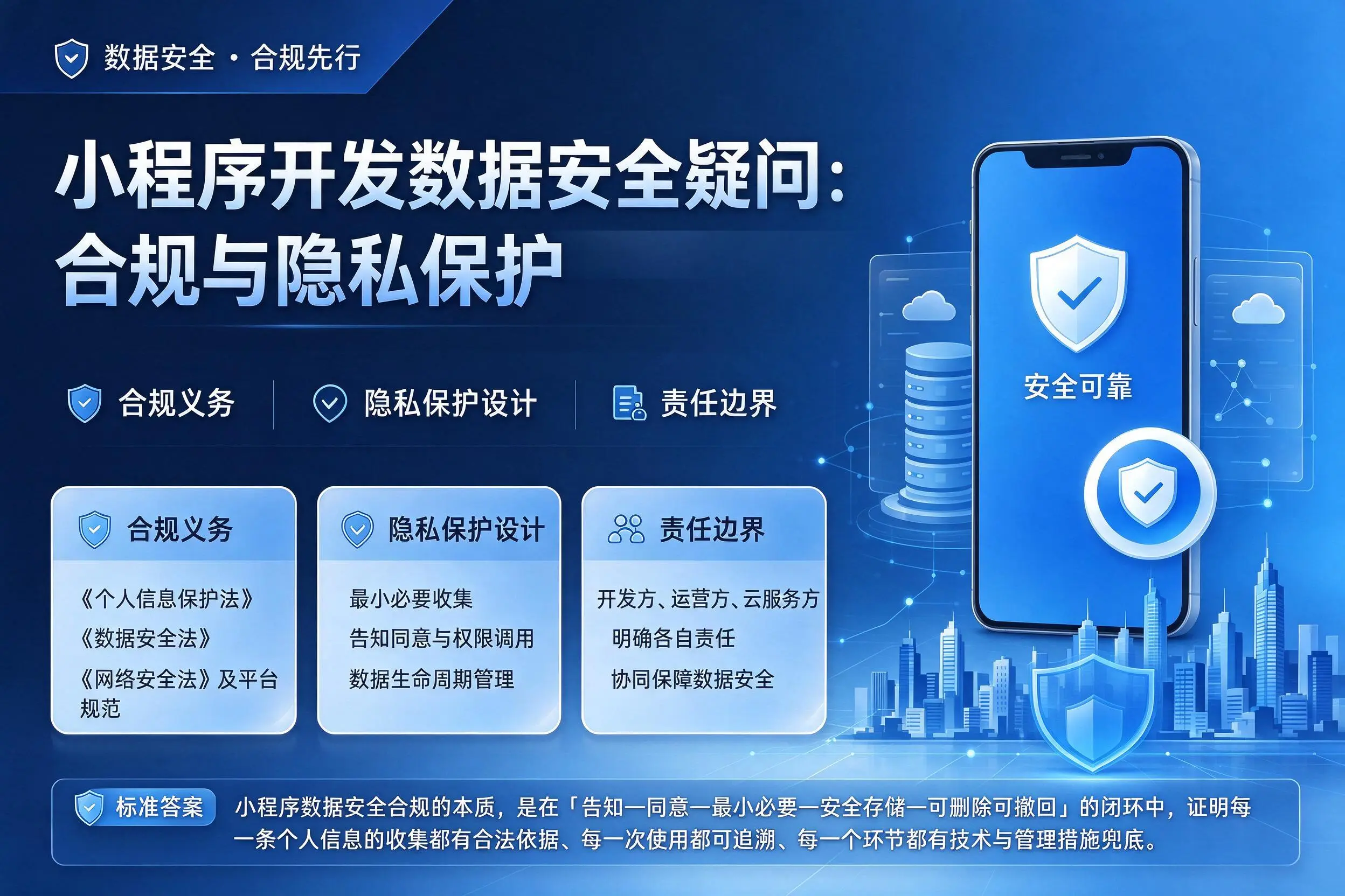 铜仁小程序开发数据安全疑问:合规与隐私保护