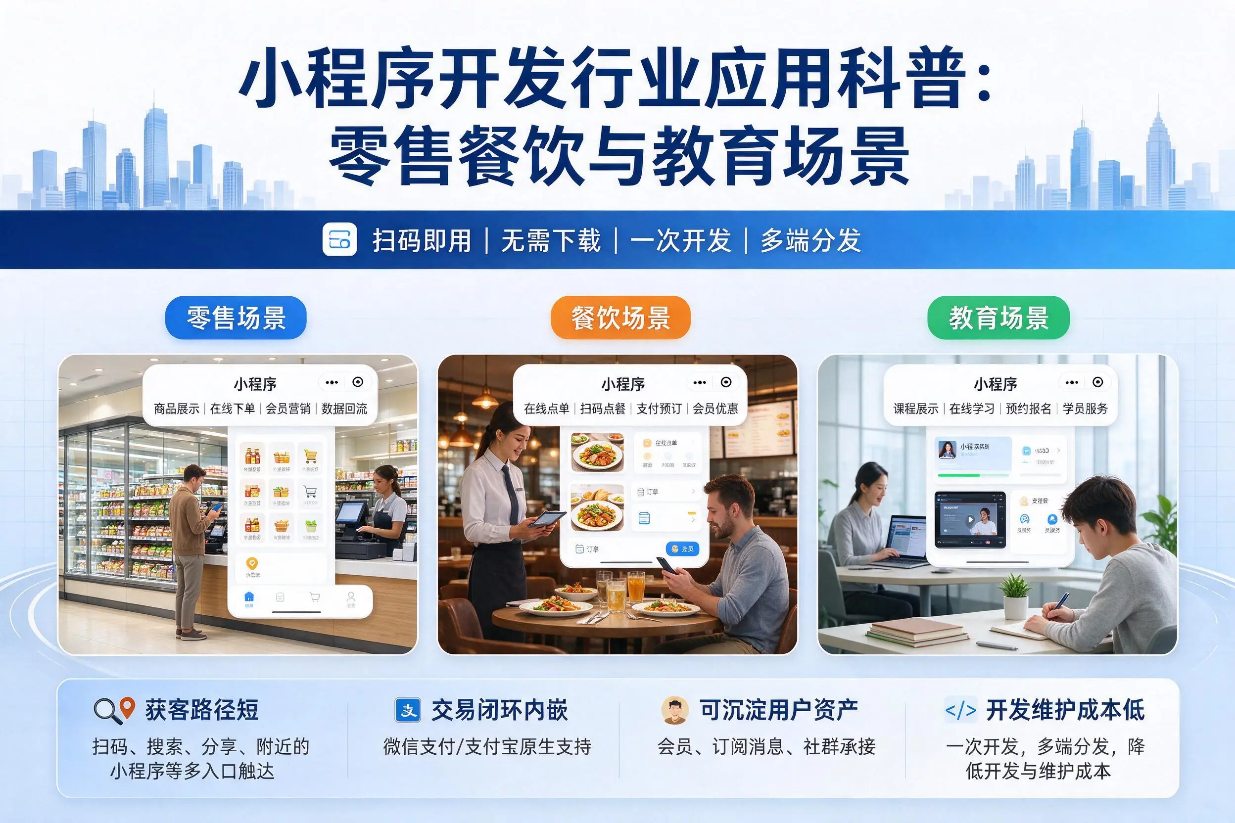 铜仁小程序开发行业应用科普:零售餐饮与教育场景