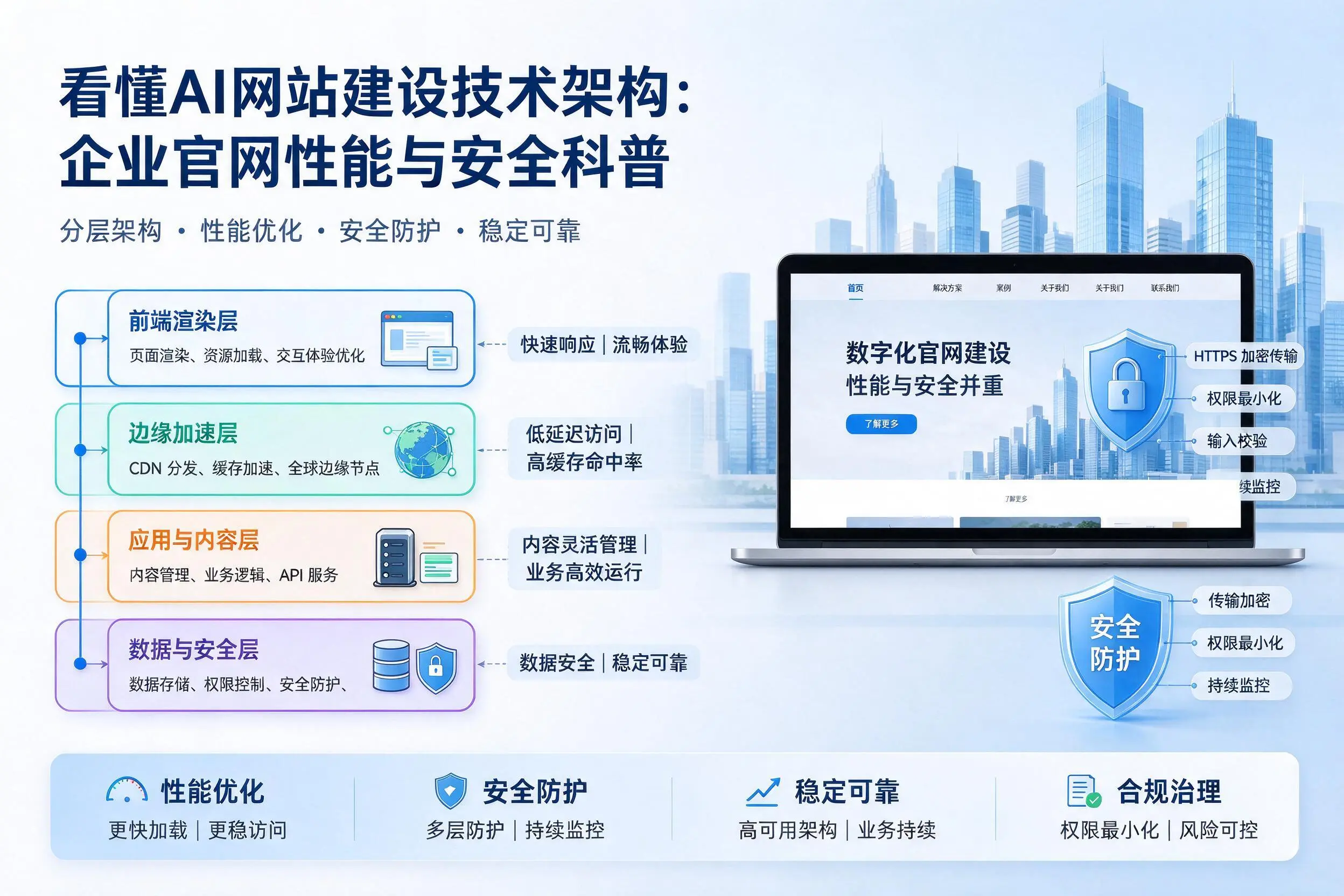 看懂AI网站建设技术架构:铜仁企业官网性能与安全科普
