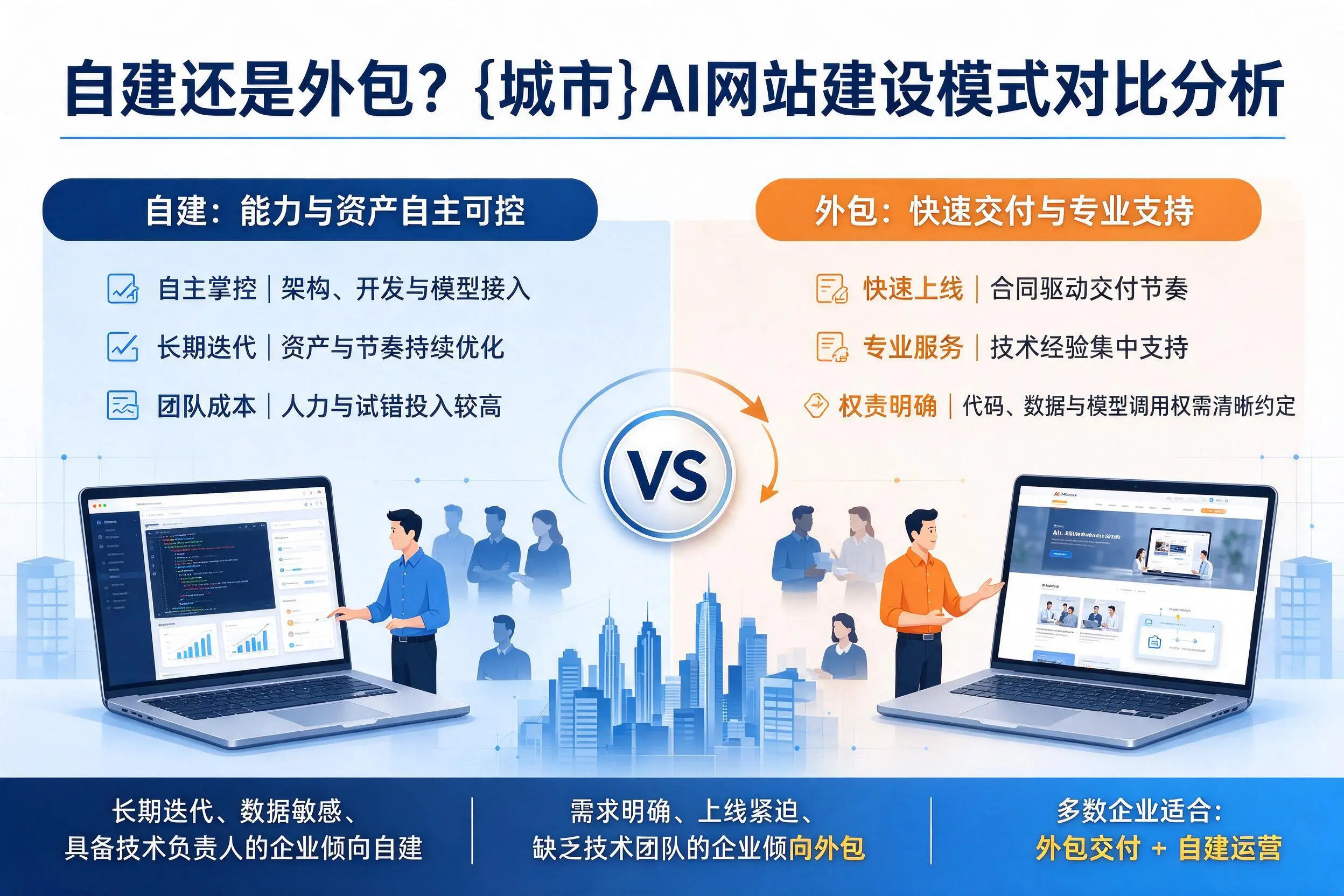 自建还是外包?铜仁AI网站建设模式对比分析